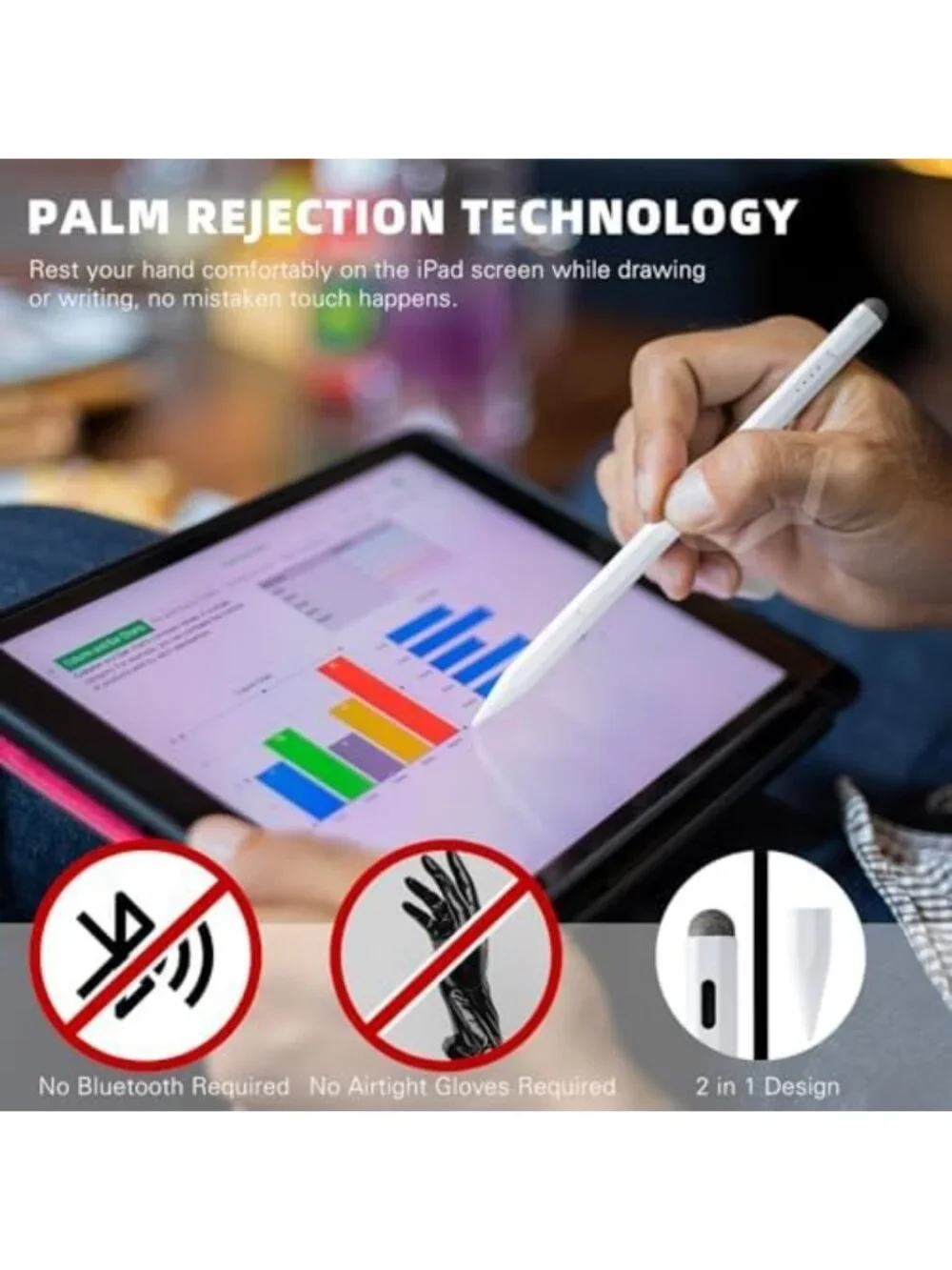 Active Stylus Pen for iPad 11/10 Gen, Fast Charging, 2-Pack, Compatible with